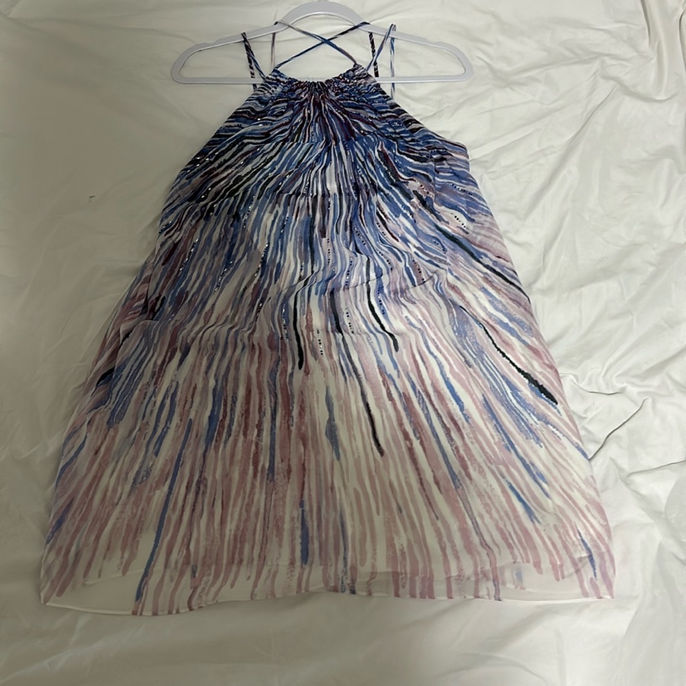 White House Black Market dress.  Fully lined, rhinestones on front.